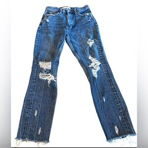 Abercrombie & Fitch High Rise Mom Jeans frayed Jeans size 25